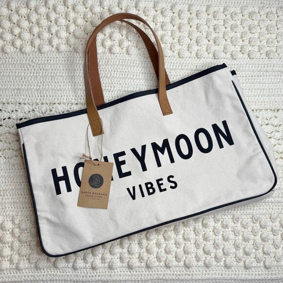 NWT SANTA BARBARA DESIGN STUDIO Hold Everything Honeymoon Vibes Canvas Tote - Picture 12 of 12